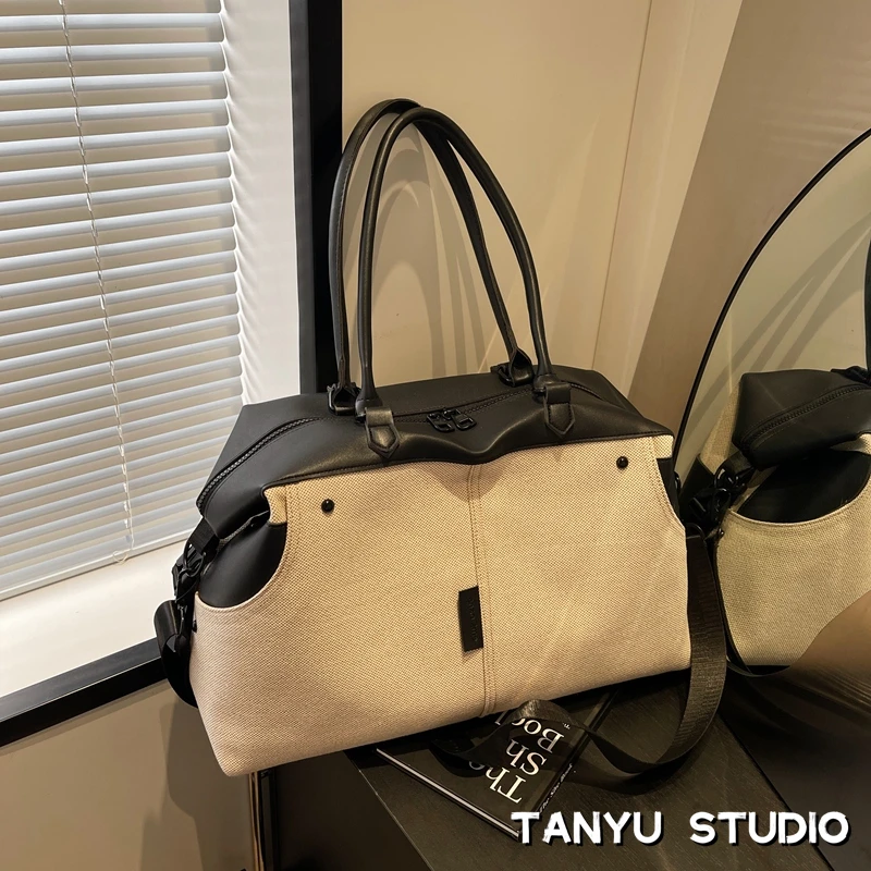 探屿旅行包女短途大容量手提行李包轻便收纳登机包便携外出时尚女