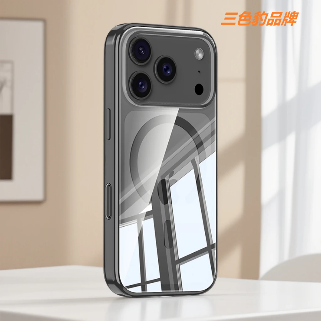 【彩虹系列】适用iPhone苹果17防摔磁吸全包不发黄AI按键透明手机壳