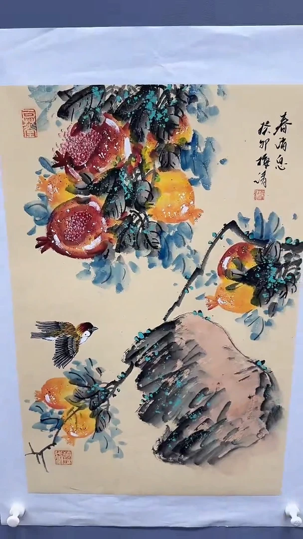 国画梅清绘画2.7pc花鸟