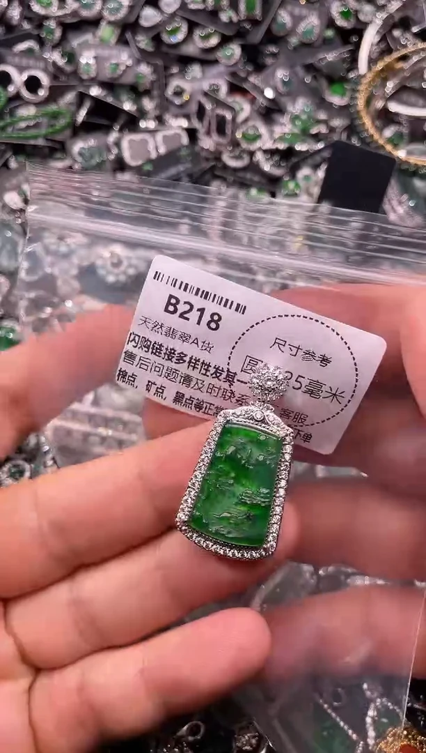 翡翠未镶嵌颈饰B218吊坠