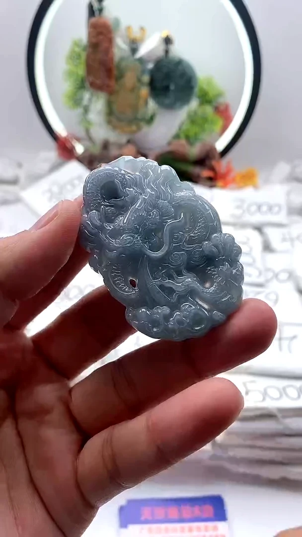 【闪购商品】翡翠颈饰未镶嵌龙牌【品质一般介意慎拍】