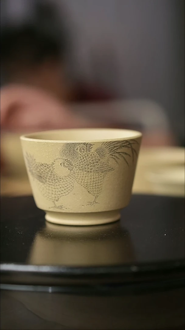 茶杯紫砂牧之鸡主人杯