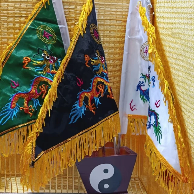 双面刺绣五龙旗五方旗令字旗仙家道家用五色令旗