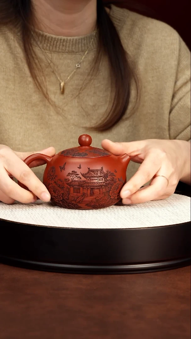 紫砂茶案宜兴紫砂 牡丹西施 王芳