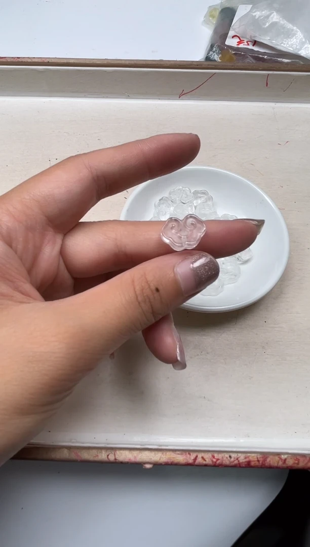 散珠未镶嵌水晶T419白水晶 笑脸如意1个15元