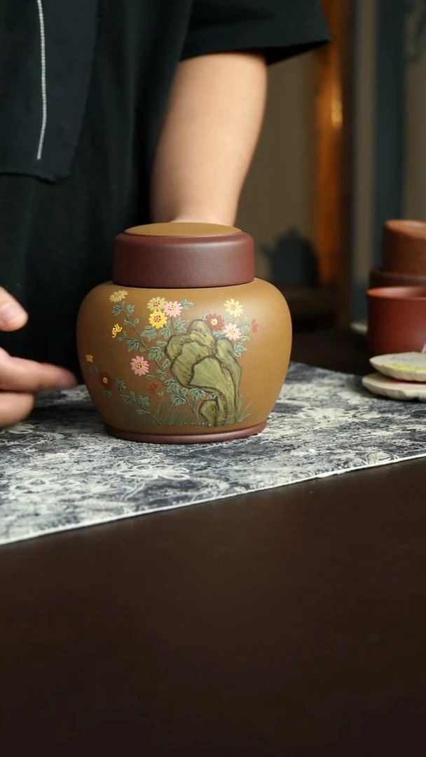 茶杯紫砂54号宜兴紫砂原矿作品茶叶罐