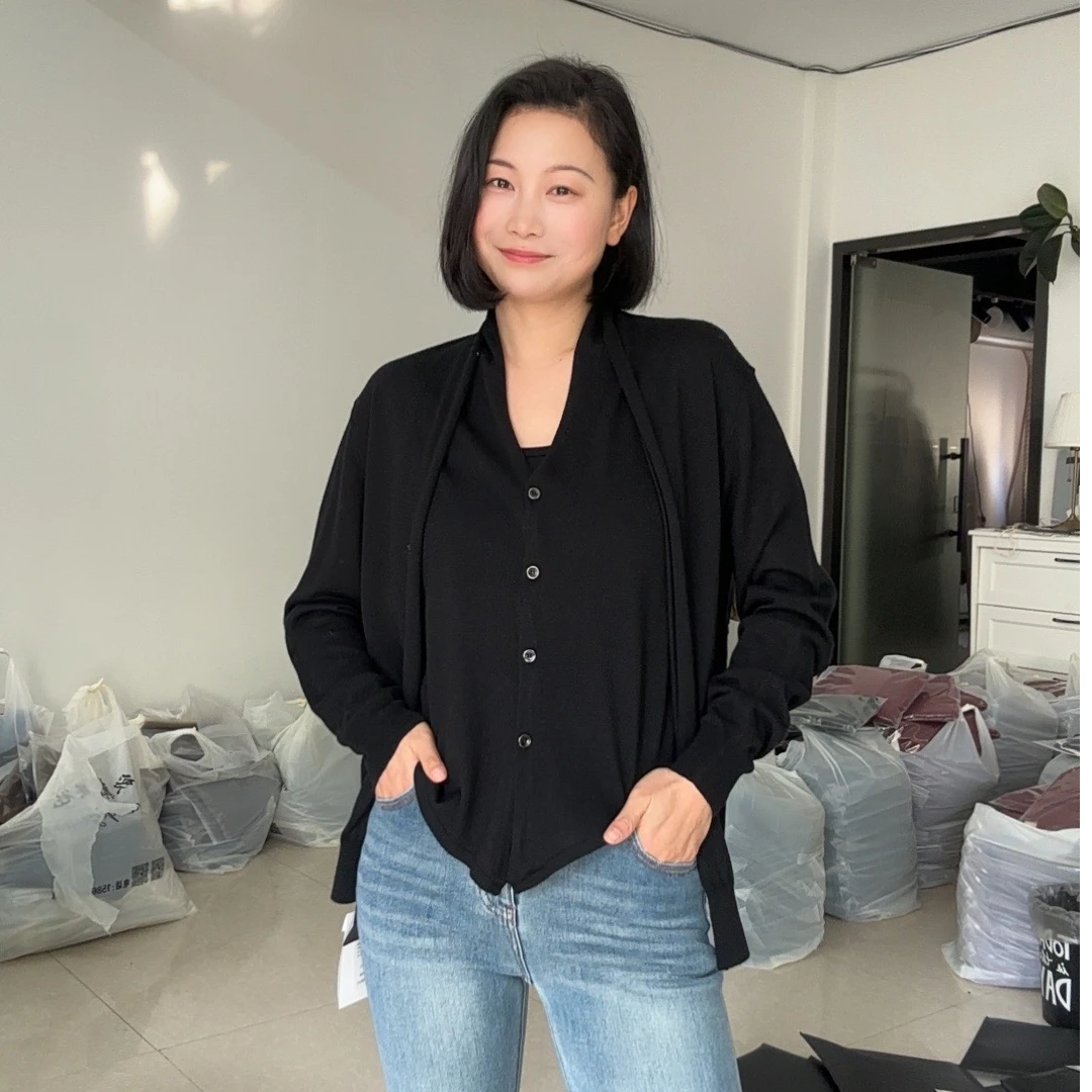 【重复喜欢】雅小众设计早春开衫外套韩系假两件针织衫开衫上衣