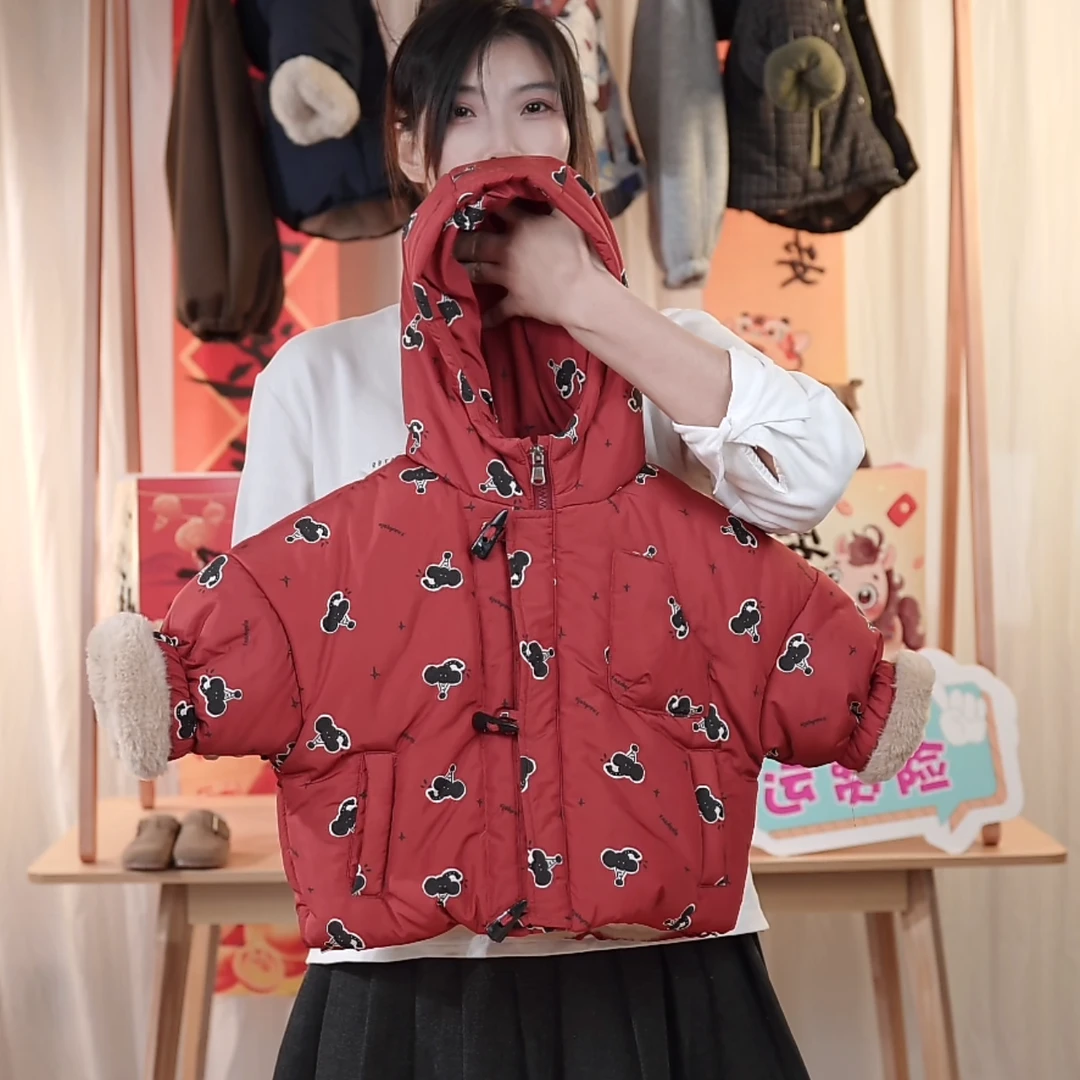 2025冬季年款拜年服韩系连帽百搭保暖加绒加棉加厚棉服中性款休闲