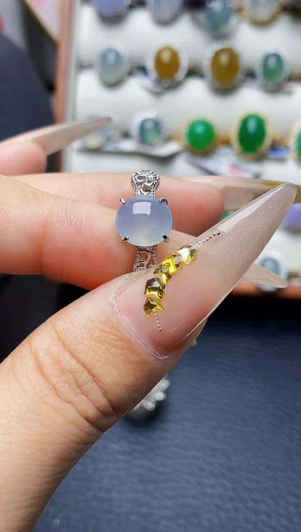 银S925镶嵌戒指翡翠1370