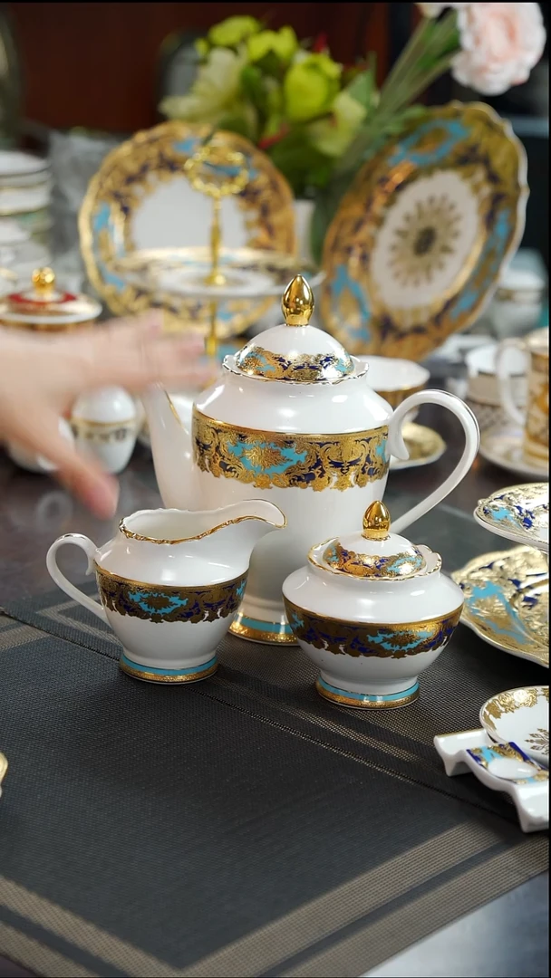 瓷片金**宝茶具3件套  套装福利