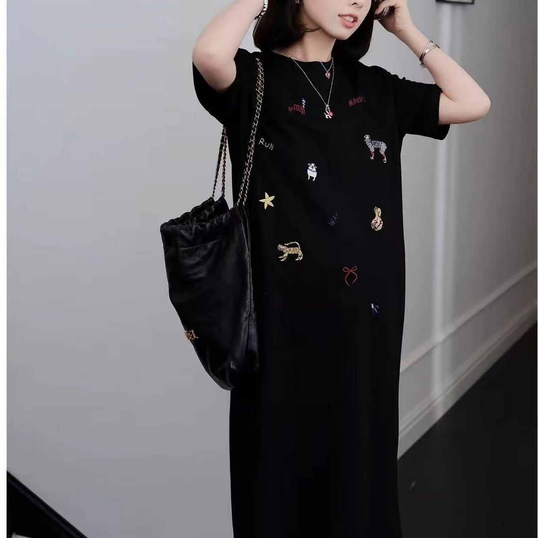 重工刺绣连衣裙H版型宽松款（有口袋）没有运费 没有补贴