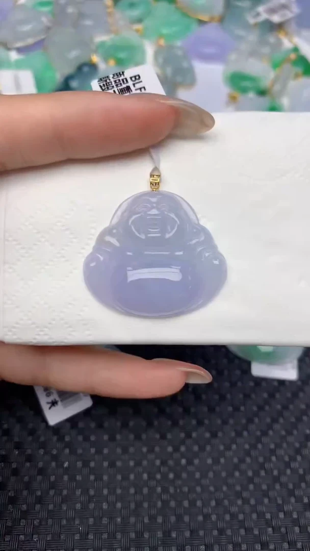 翡翠18K金镶嵌颈饰天然翡翠a货