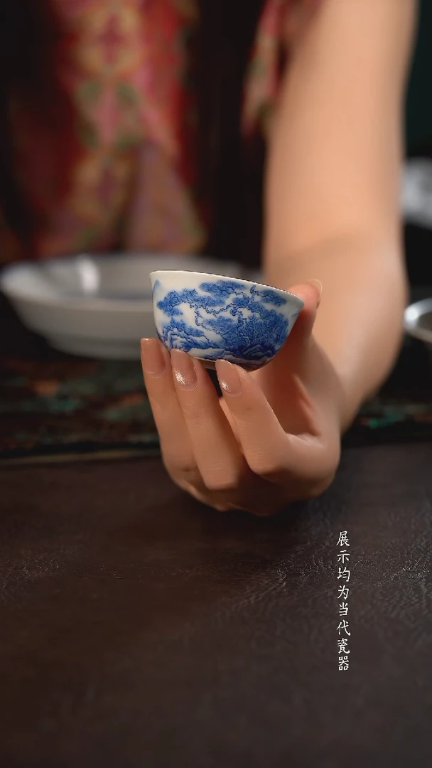聚澜堂重工山水小鸡缸杯