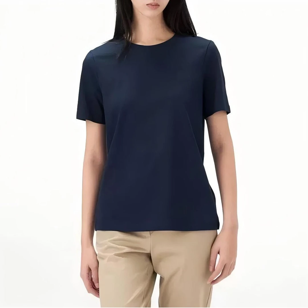 出美单 T家纯色T恤纯棉休闲旗子标圆领打底夏季简约舒适经典 T0