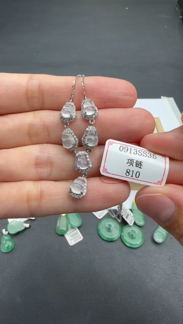 项链银S925镶嵌翡翠0913SS35