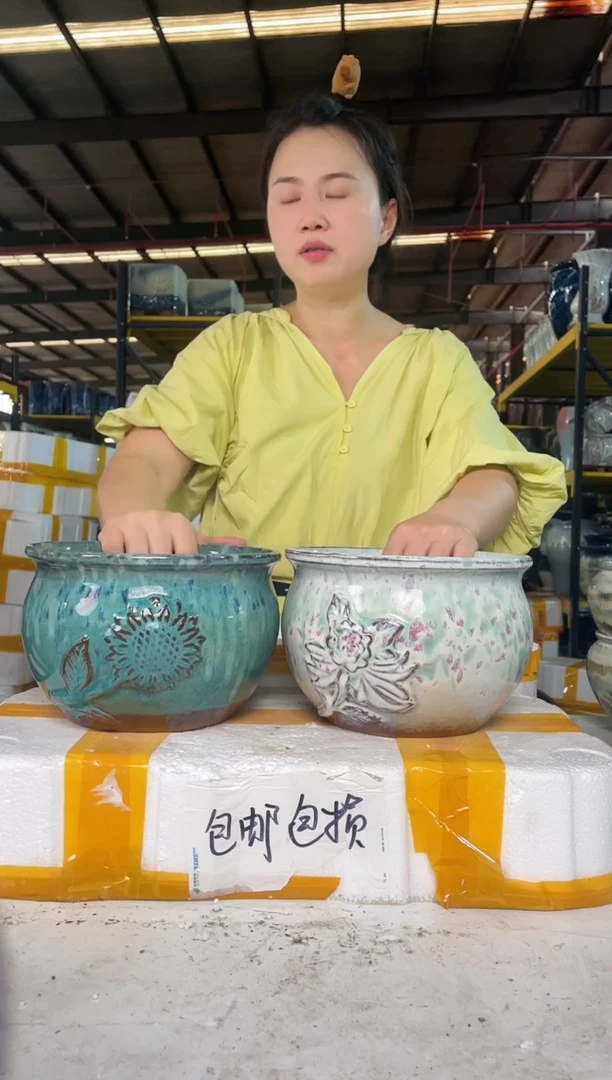 宜兴紫砂粗陶花盆20/14