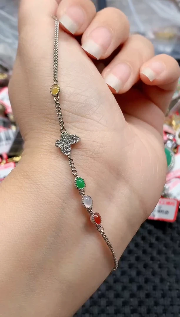 银S925镶嵌戒指翡翠天然A货缅甸翡翠