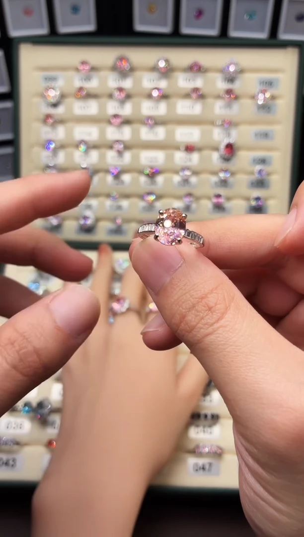 戒指彩色蓝宝石银S925镶嵌0001