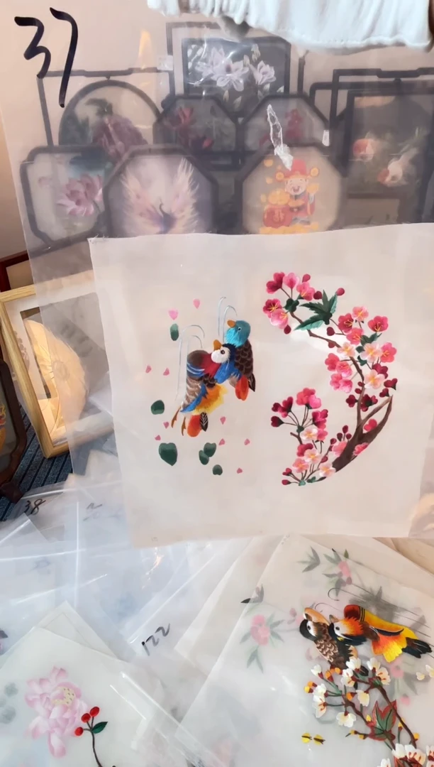 织绣纯手工苏绣双面绣绣布37