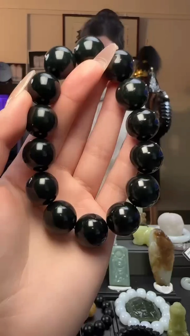 【闪购商品】和田玉手串未镶嵌青玉圆珠