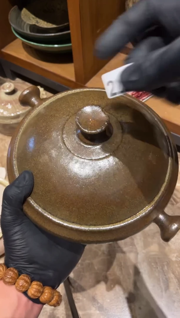 【闪购商品】瓷片226咖色双耳砂锅