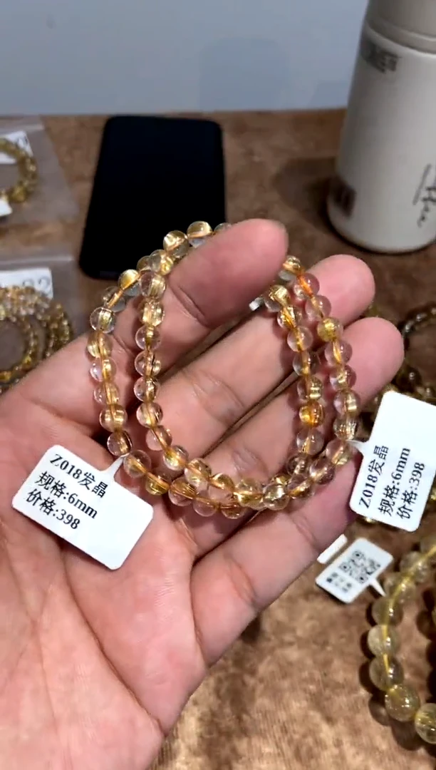 【闪购商品】水晶088-未镶嵌Z018发晶6mm 多样性发其一