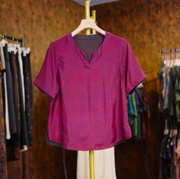 【纹启】新中式国风复古新款气质百搭小衫上衣女741