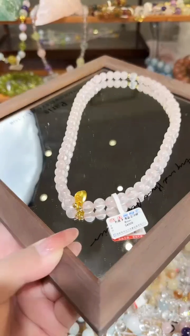 未镶嵌手链水晶粉水小胖福多圈