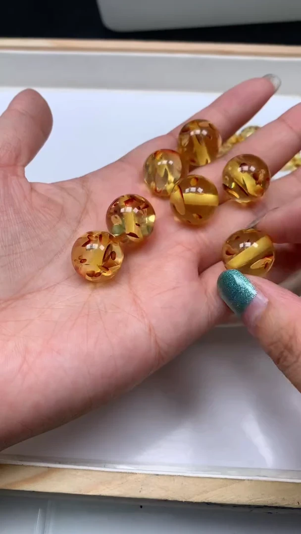 裸石琥珀未镶嵌L303 花 珀16mm3个8.8元