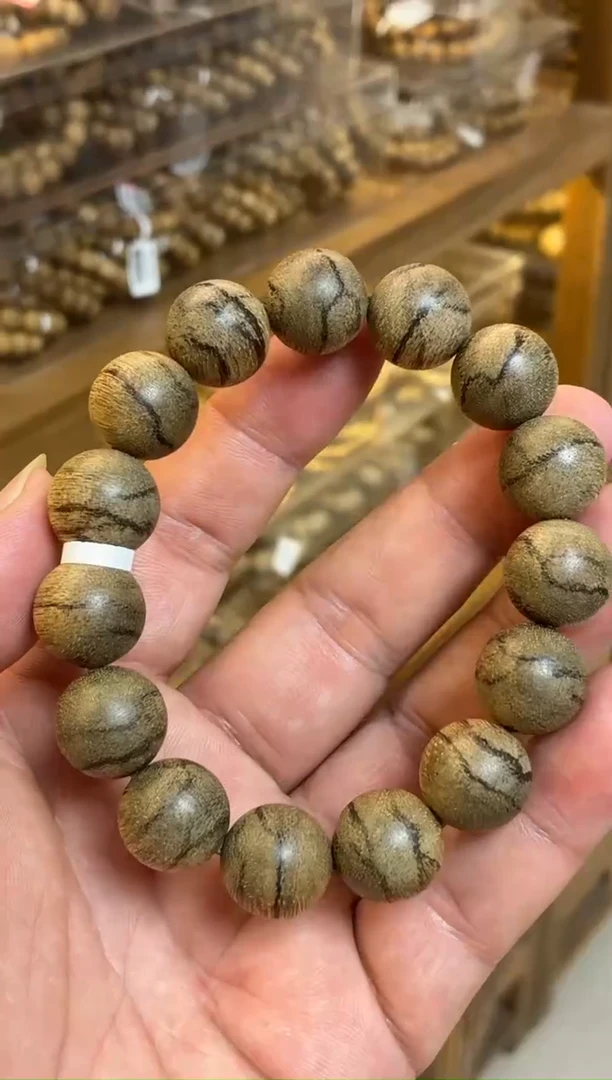 沉香手串 达拉干圆珠单圈虎皮纹1.5多样性发其一