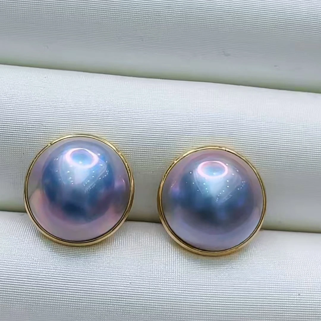 “星空”马贝耳钉 18K黄 14mm 2081H00DY