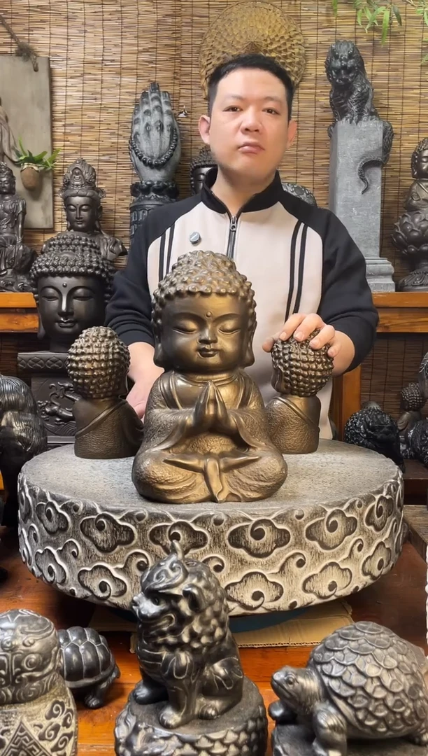 石材32宝宝佛单个天然青石雕刻