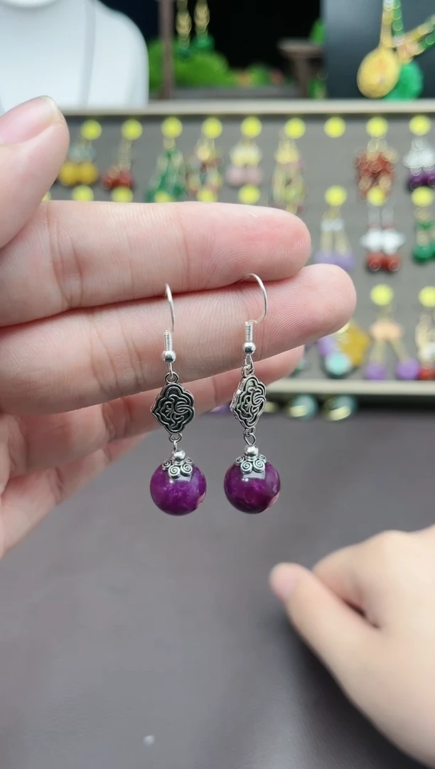 【闪购商品】玛瑙/玉髓耳钉银S925镶嵌202000