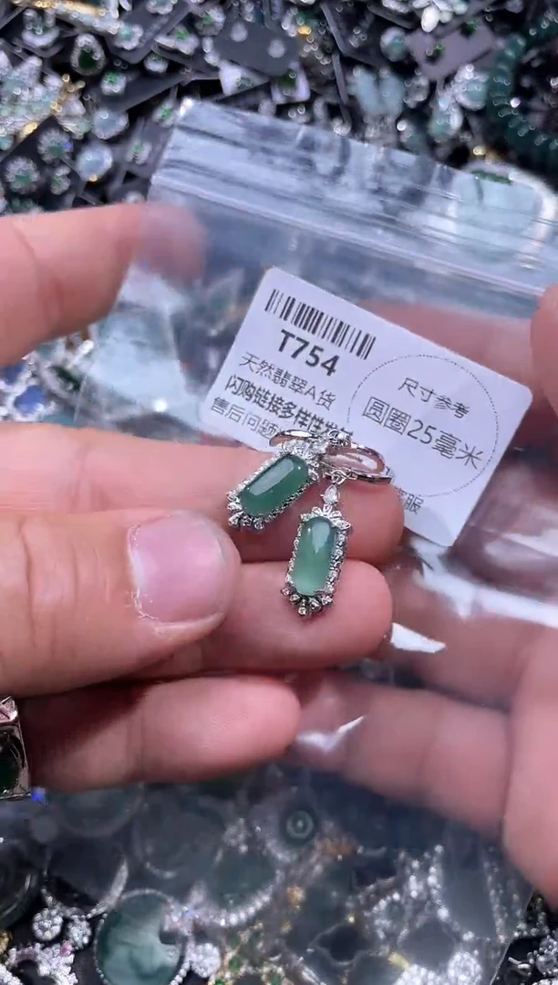 【闪购商品】翡翠颈饰未镶嵌T754耳扣