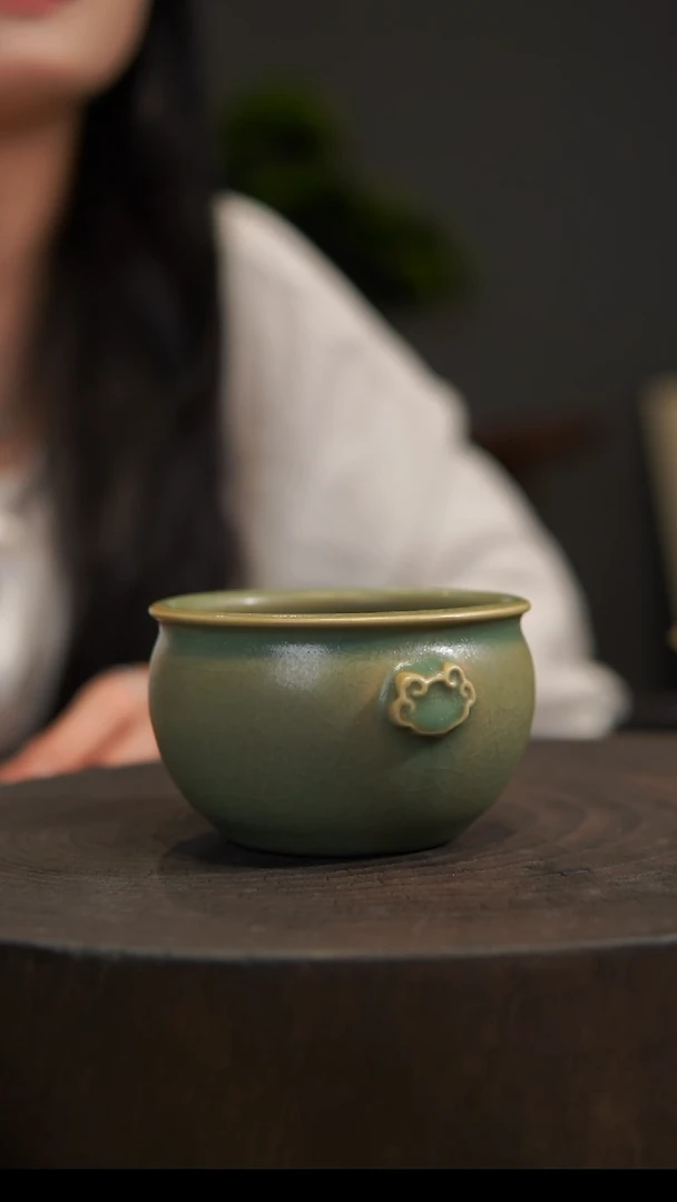 杯子如意缸杯微瑕 汝州原产地  原矿老釉