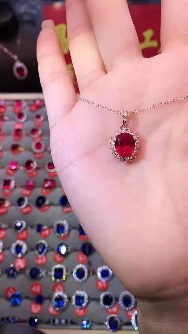 【闪购商品】红宝石吊坠(赠链)银S925镶嵌1111111