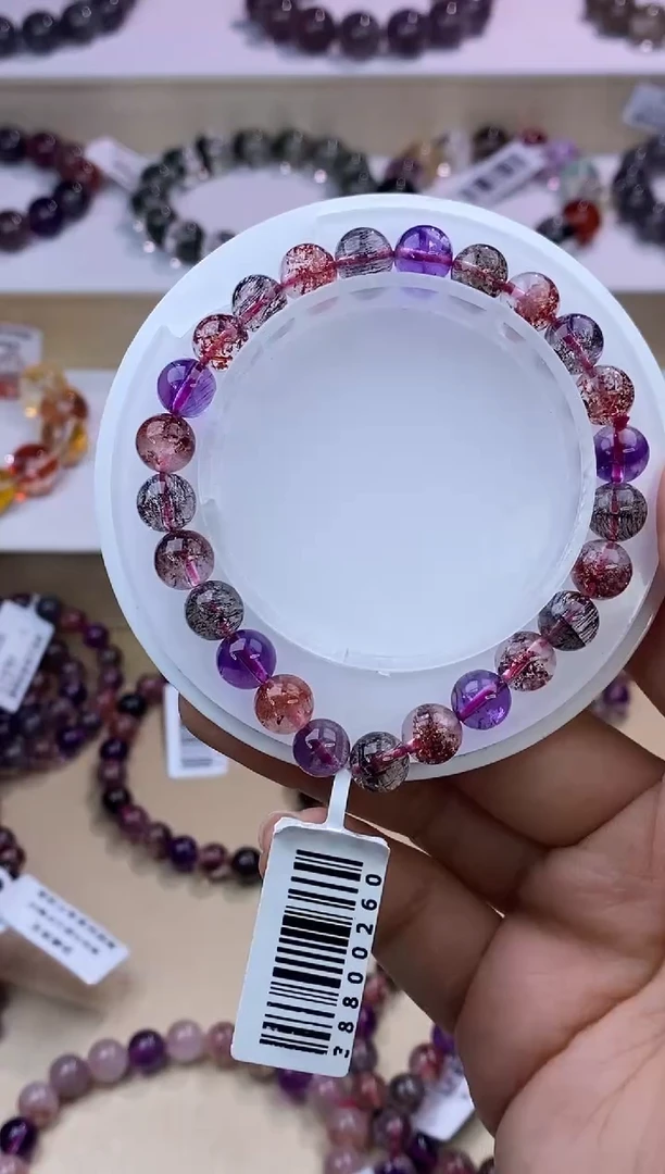 水晶手链未镶嵌黑加仑超七单圈7m+