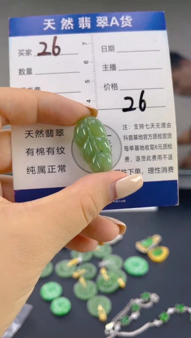 翡翠未镶嵌颈饰天然A货翡翠   26