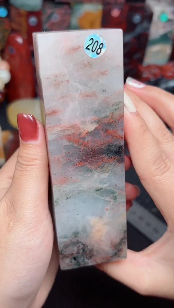 玉桂林鸡血玉印章摆件208