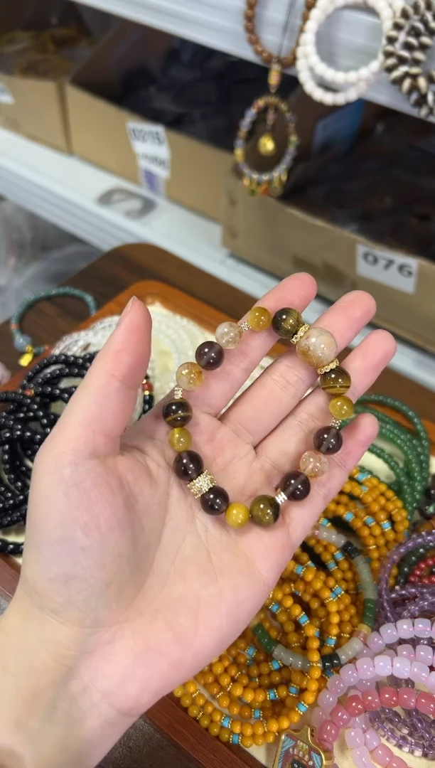 【闪购商品】水晶手链未镶嵌金霸水晶虎眼多宝款手串