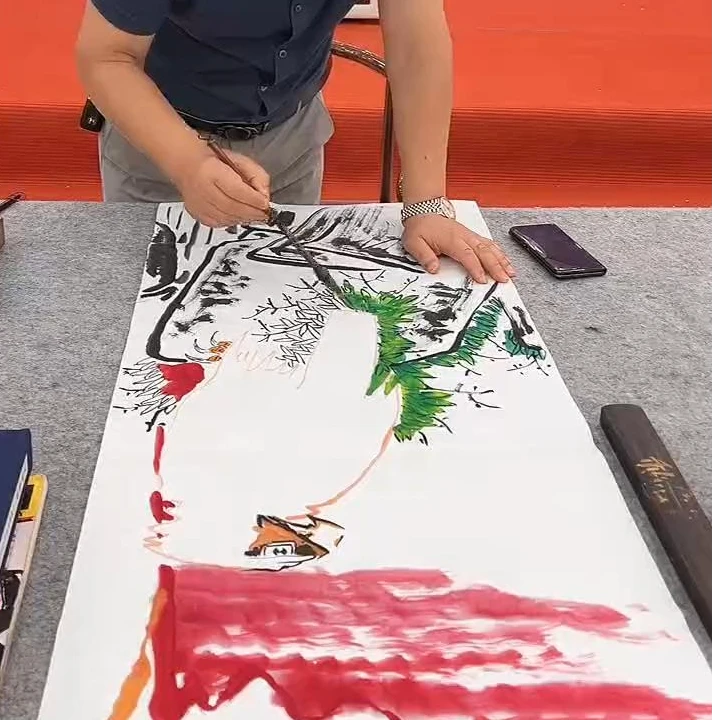 橱窗展示/齐派艺術/崔晓军/宣纸国画/带证书