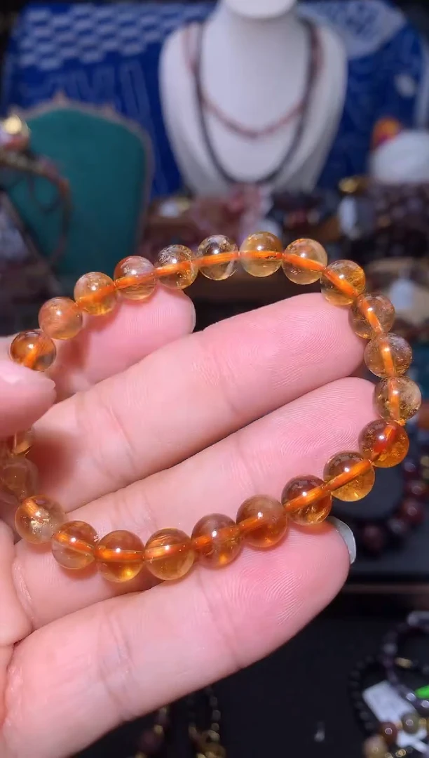 未镶嵌珠宝半成品水晶黄塔晶圆珠手串