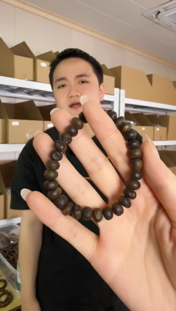 沉香手串海南沉香沉水虫漏随形手串单圈 /多样性发其一