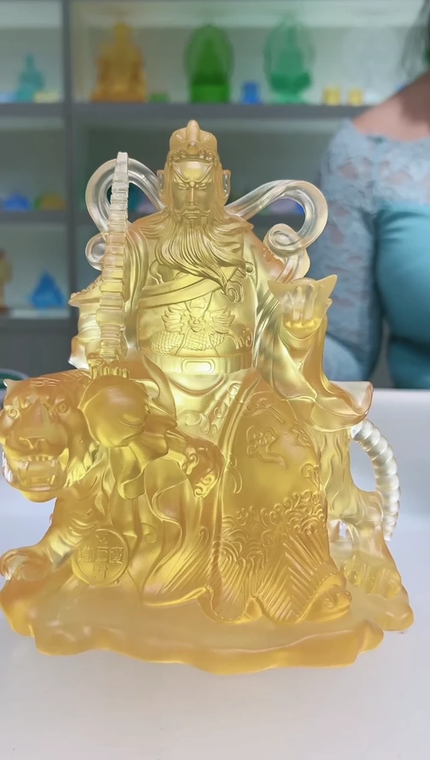 手工艺品琉璃拉*古法琉璃赵公明