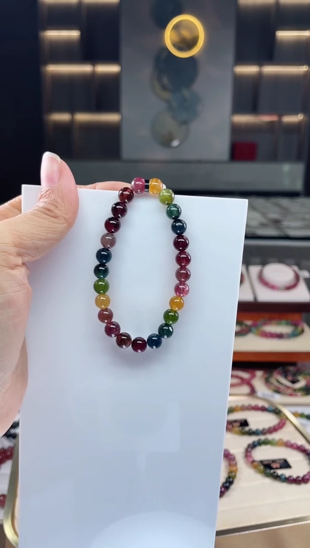 未镶嵌单圈手串碧玺（多样性发一条）Q