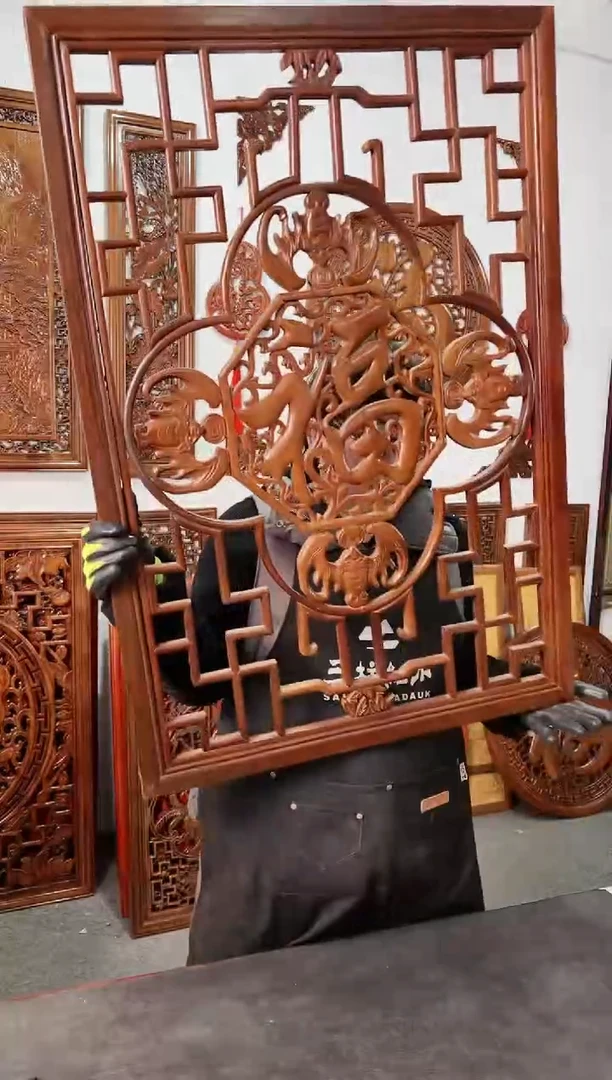 【闪购商品】香樟木木雕96*66   五福临门