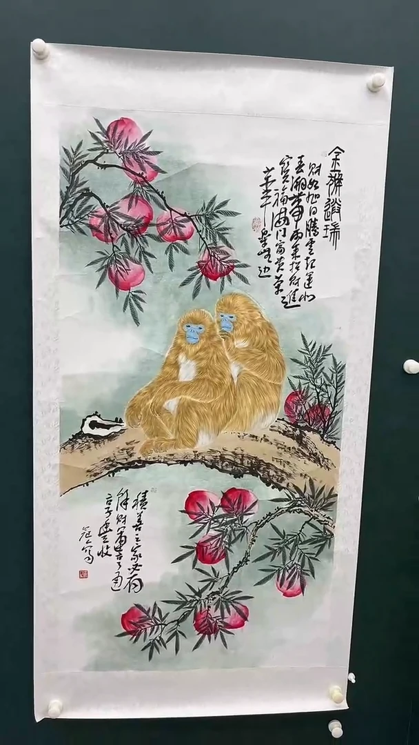 国画王冠人-8平尺-工笔-带书