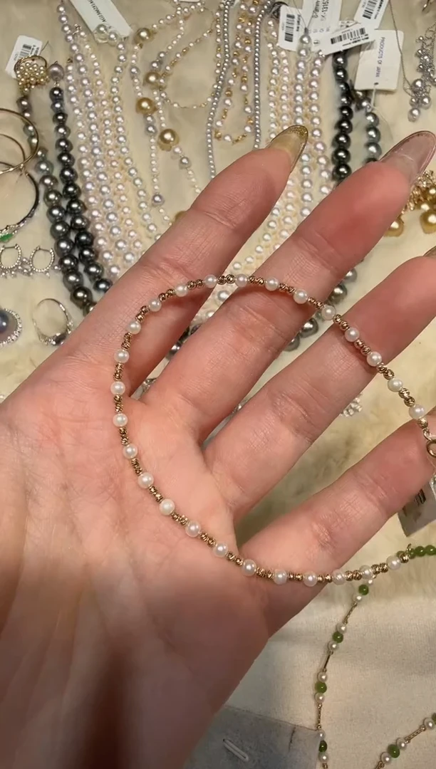 18K金镶嵌手链海水珍珠zzxm多样性发其一