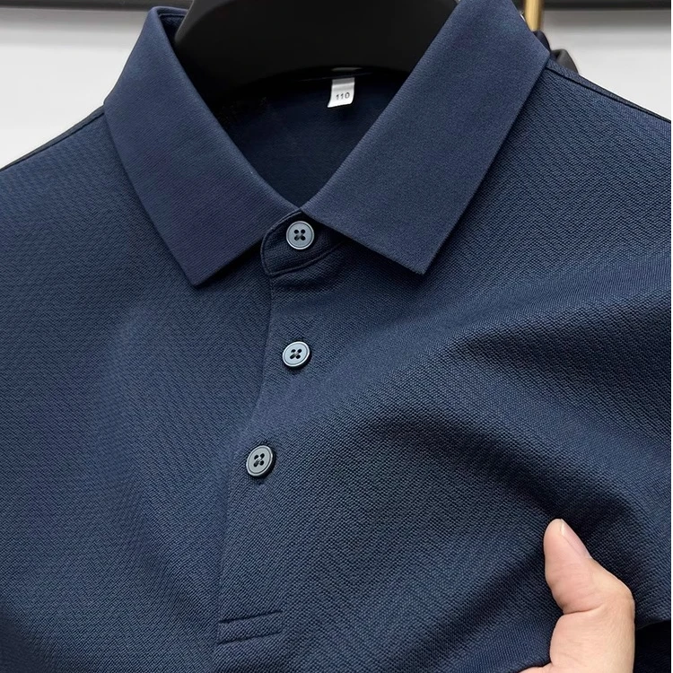 Zero Degree North高端桑蚕丝短袖t恤男士纯色休闲百搭夏季POLO衫