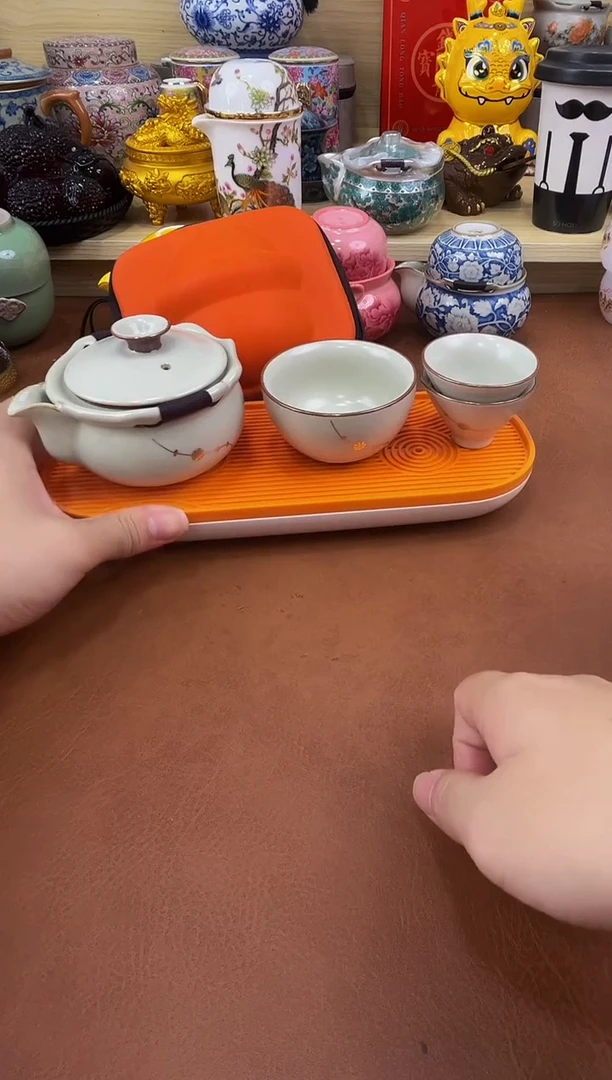 陶瓷茶具摆件旅行套组